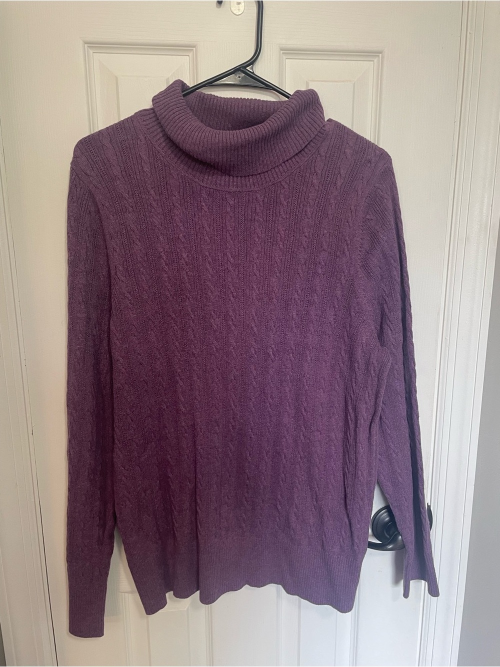 Sonoma Purple Cable-Knit Turtleneck Sweater